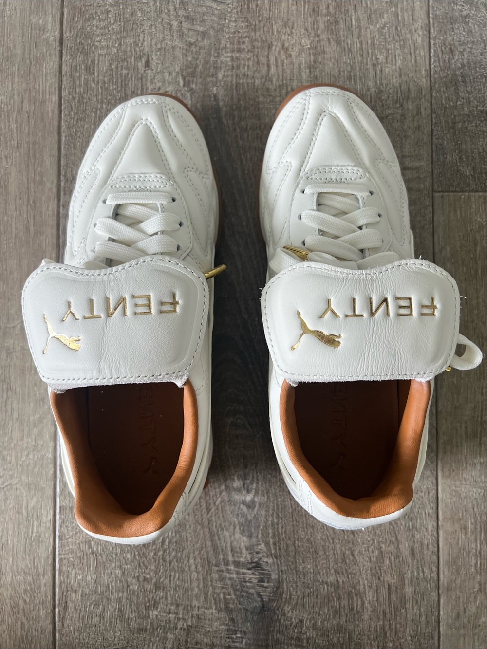 PUMA Women’s Fenty x Avanti Lace Up Leather White Sneakers Rihanna Sz 5.5 NWOT - Picture 5 of 8